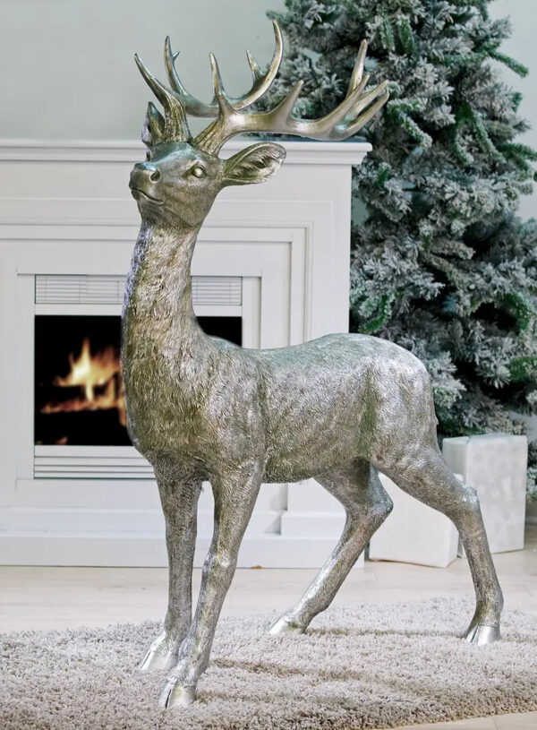 Hert kerst deocatie zilver