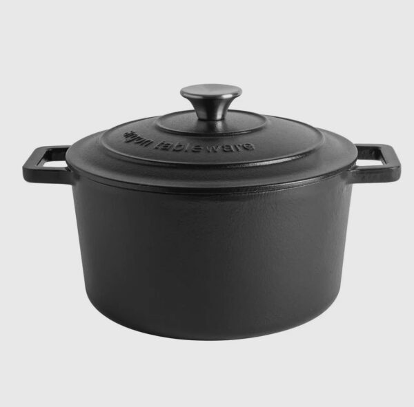 Gietijzeren kookpot zwart mat