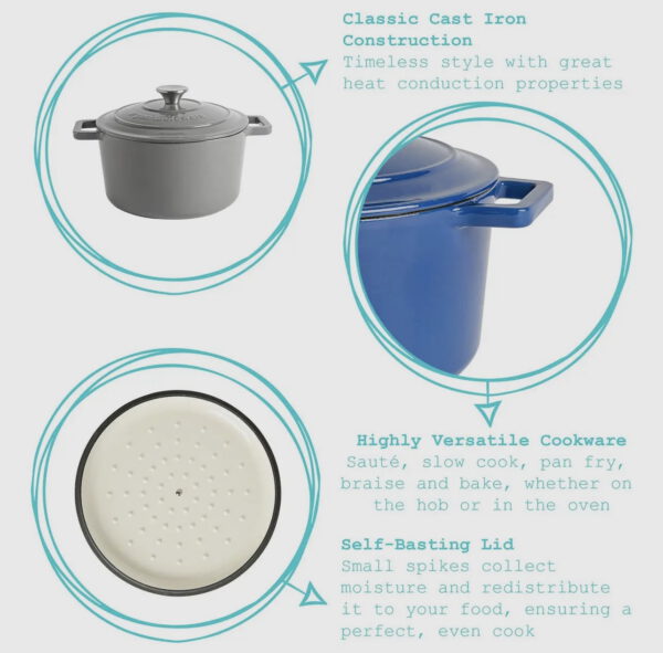 Argon Gietijzeren Ovenschaal 24cm Zwart